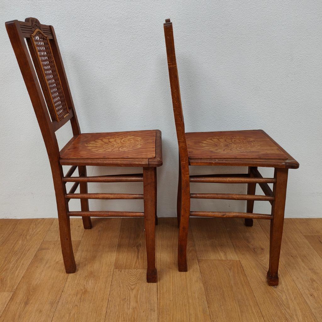 Vintage Houten Café Stoelen, Bistrostoelen, Eetkamerstoelen Set Prijs image 15