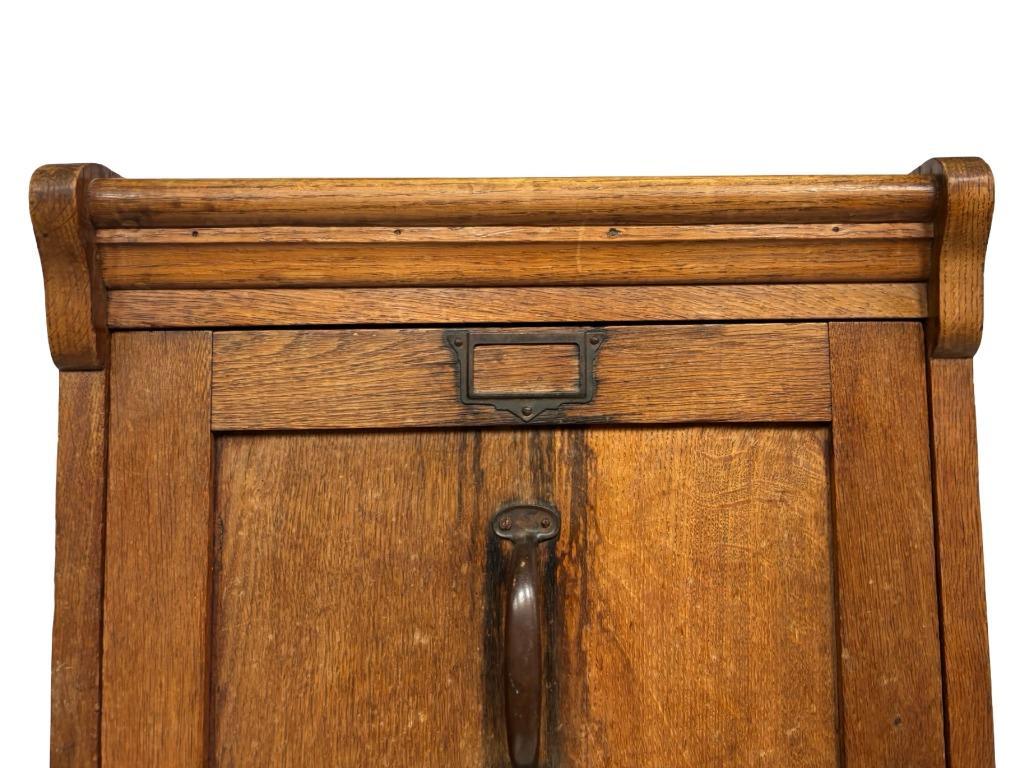 Antieke Oude Eiken Notariskast Eye Catcher Ladekast Jaren 30 image 7