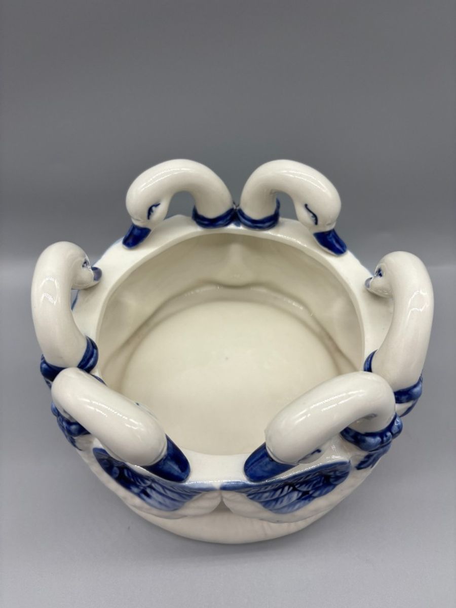 Bloempot Ganzenring Blauw/wit image 6