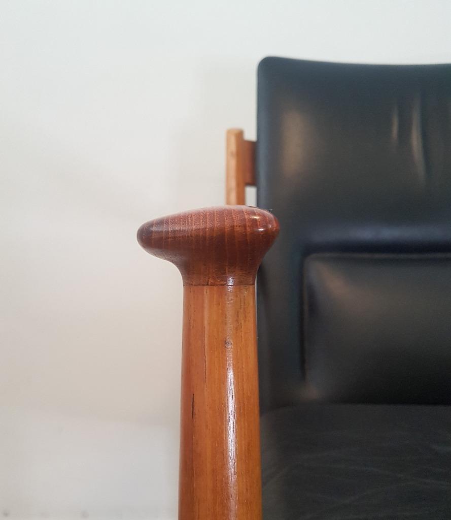 Vintage Arne Vodder 341 Fauteuil In Teak En Leer image 17