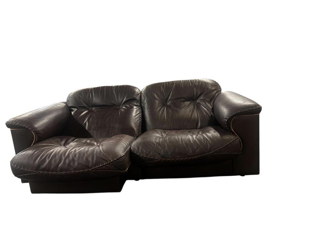Vintage Chocoladebruine Lederen Tweezit Ds101 Door De Dede image 5