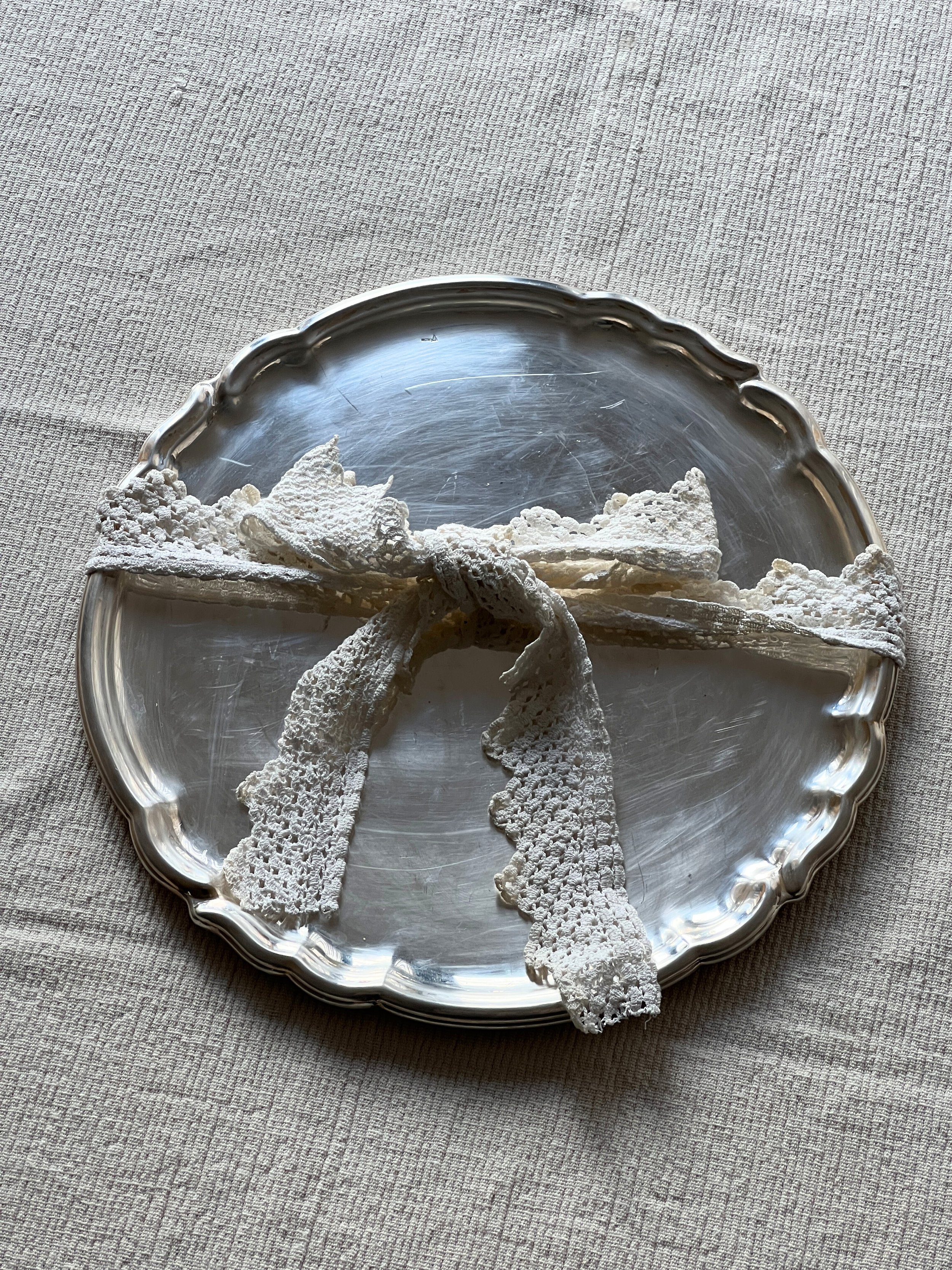 Vintage Silver-Plated Ornate Edge Tray image 7