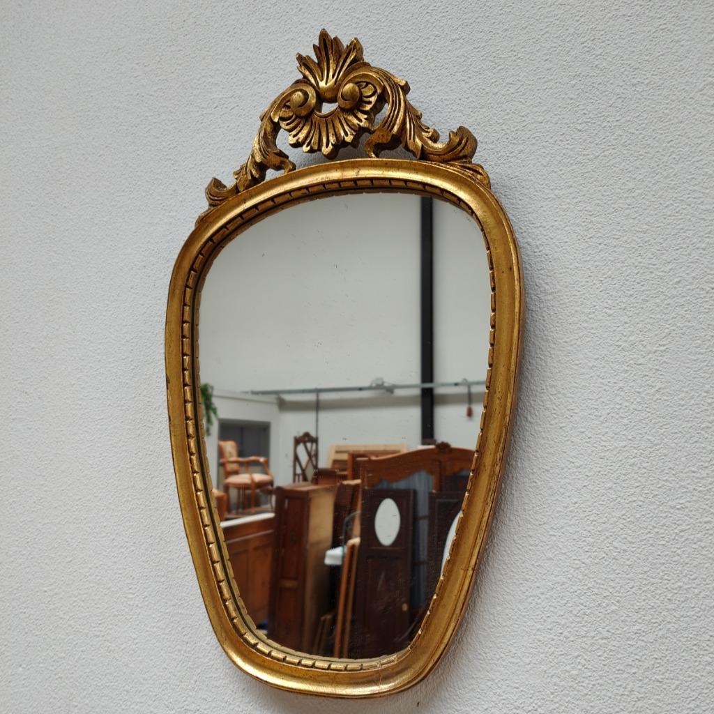 Vintage Brocante Rococo Barok Goudkleurige Spiegel Schouwspiegel 312 image 3