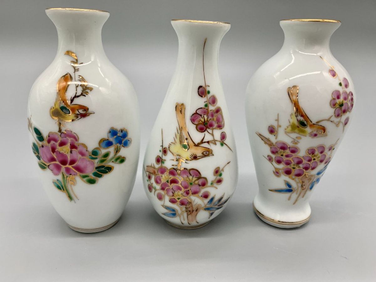 Set Vaasjes China Birds And Flowers image 10