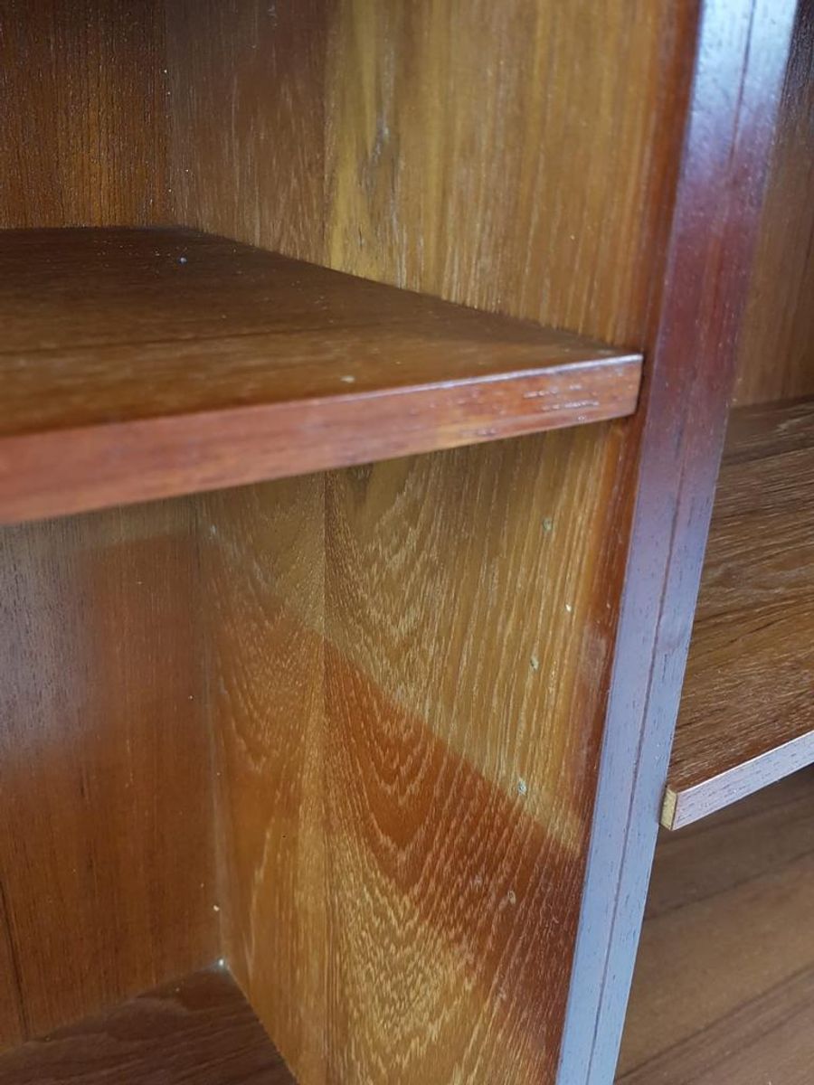 Vintage Deens Vakken Kastje Boeken Teak Hout Fineer image 6