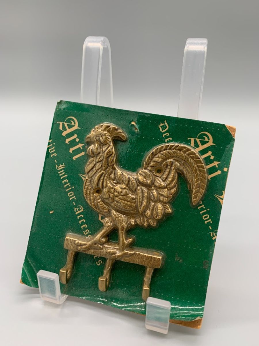 Vintage Koperen Wandhaakjes Haan image 3