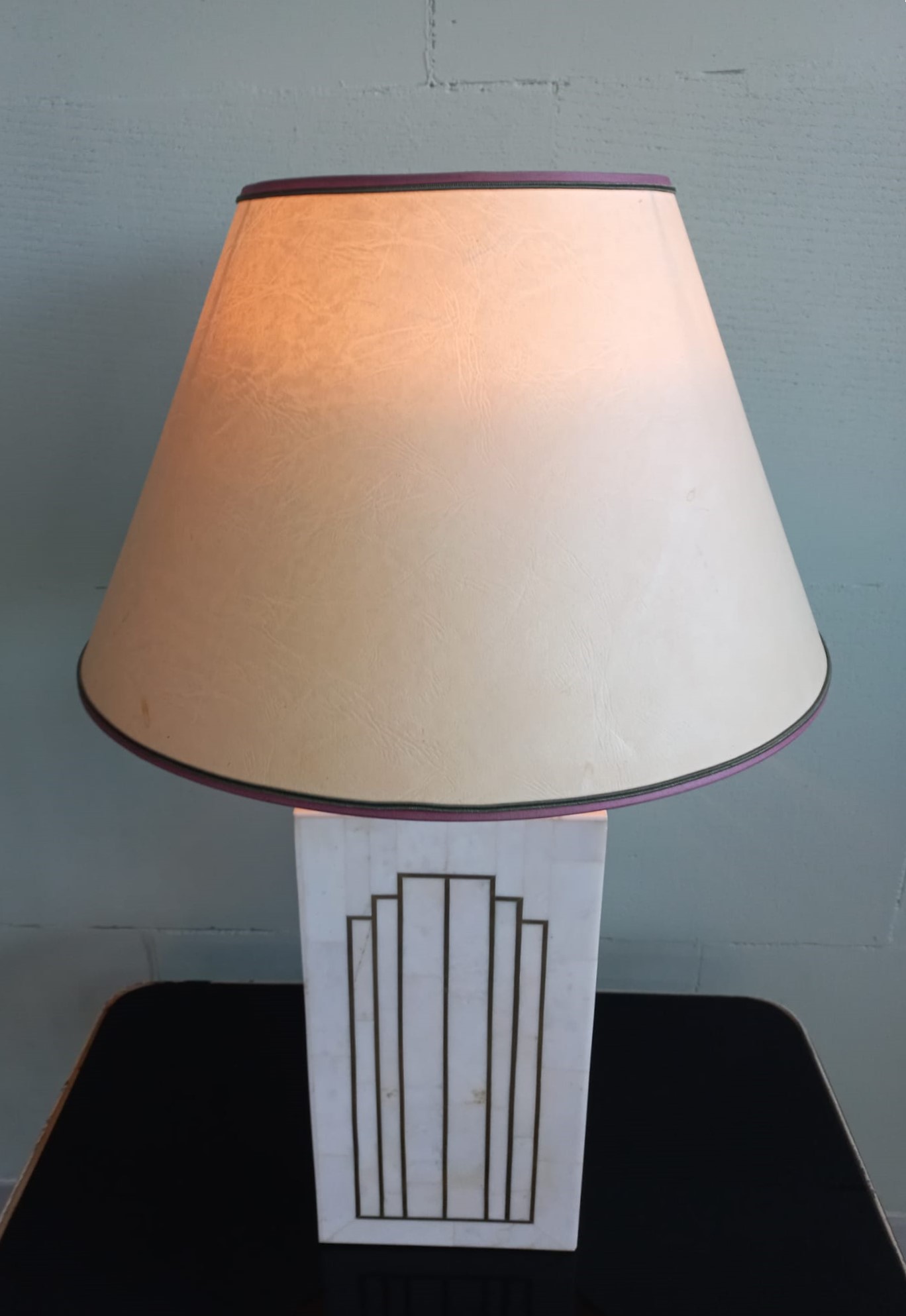 Italiaanse Jaren 70 Deco/romeo Rega Style Marmer Inlay Lamp image 11