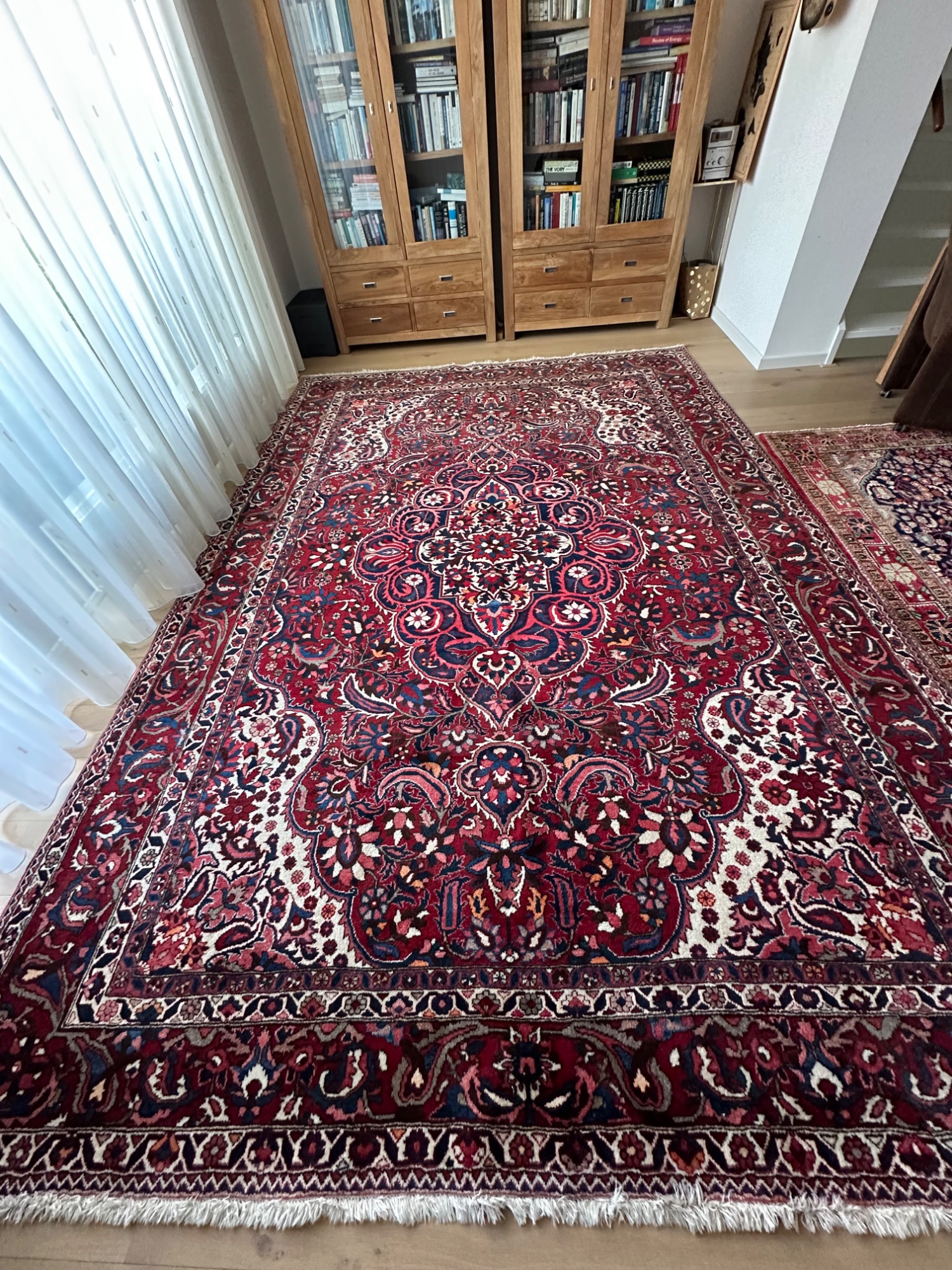 Groot Authentiek Perzisch Tapijt – Dieprood | Handgeknoopt | 390x260 Cm image 3
