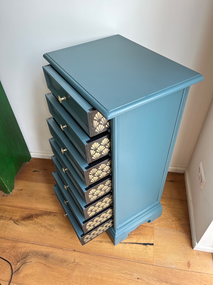 Vintage Art Deco Ladekast (homestead Blue) image 4