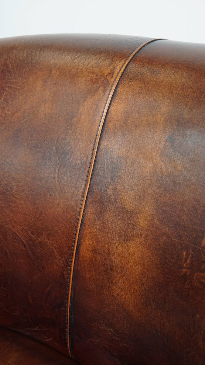 Schapenleren 2.5 Zits Clubbank Met Een Prachtige Warme Kleur En Een Mooi Patina image 13