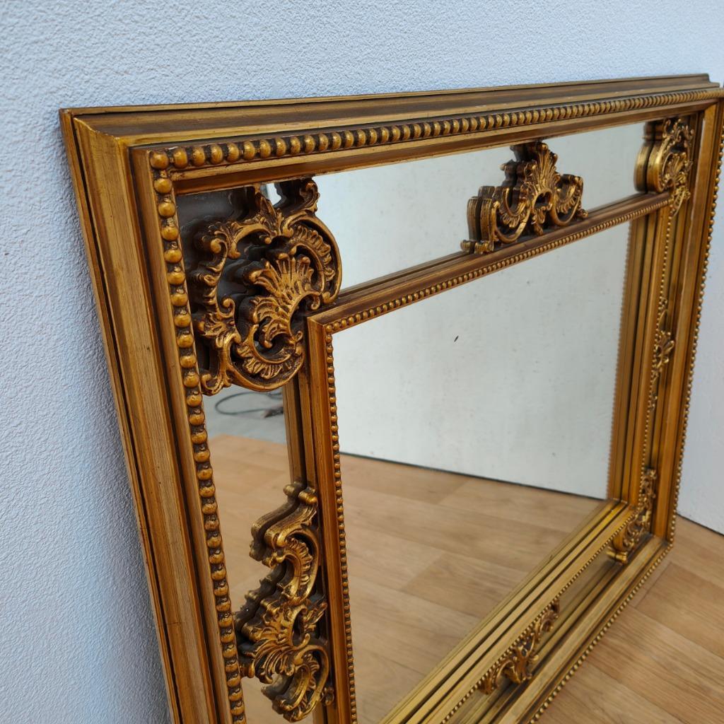 Grote Vintage Goudkleurige Spiegel, Schouwspiegel Badkamerspiegel 103 image 14