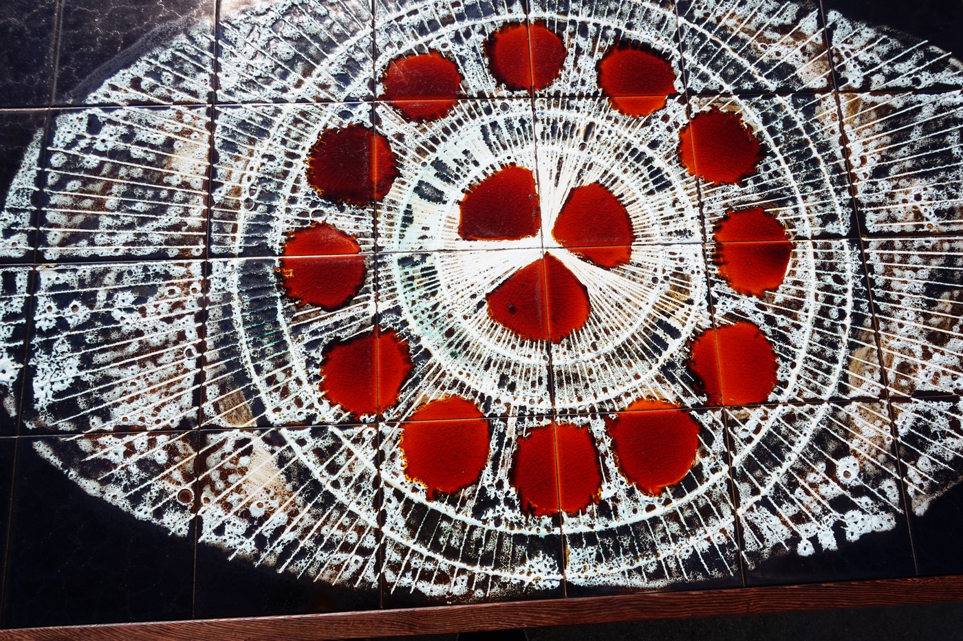 Midcentury Wenge Salontafel Met Tegels Van Belarti, België 1970S image 10
