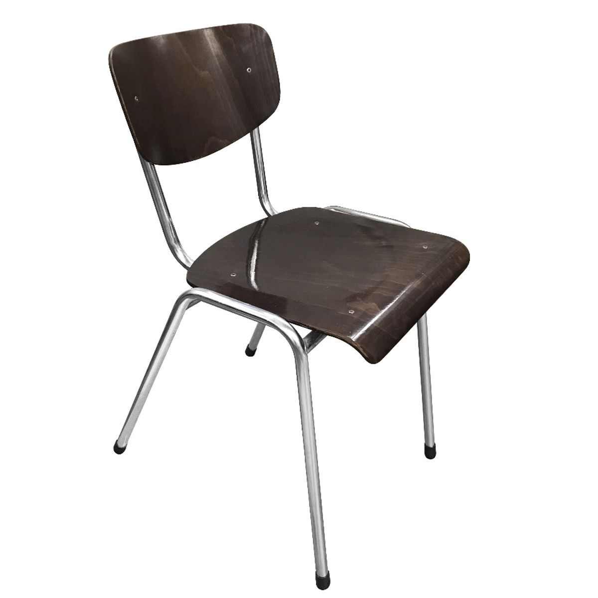 Vintage Stapelbare Stoelen Met Plywood Zitting image 4