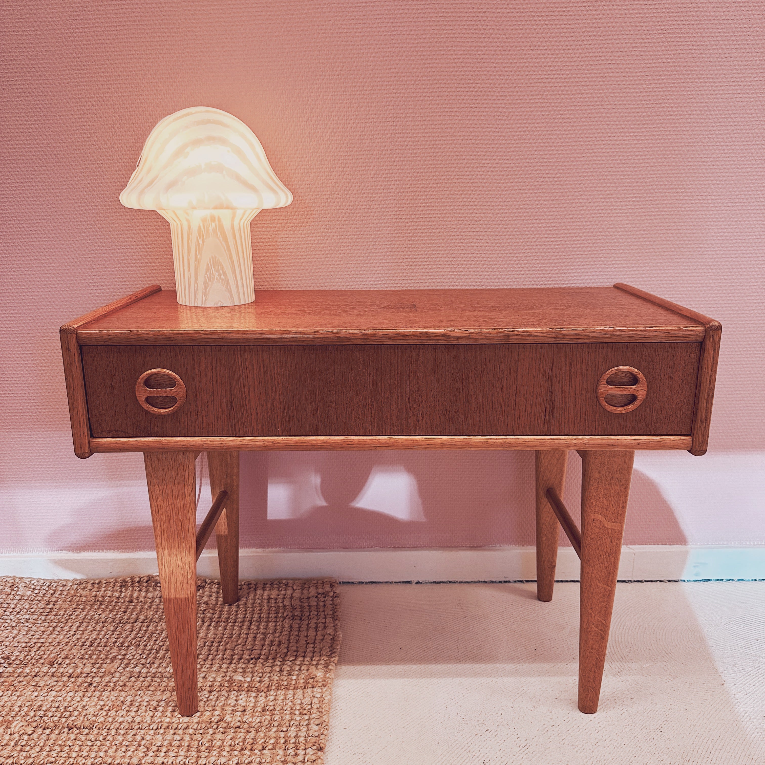 1950's Swedish Mid-century Teak Side Table / Hall Cabinet image 11
