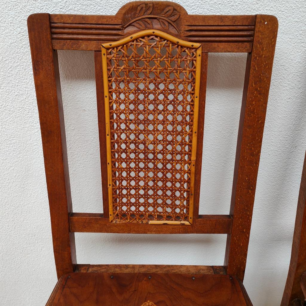 Vintage Houten Café Stoelen, Bistrostoelen, Eetkamerstoelen Set Prijs image 8