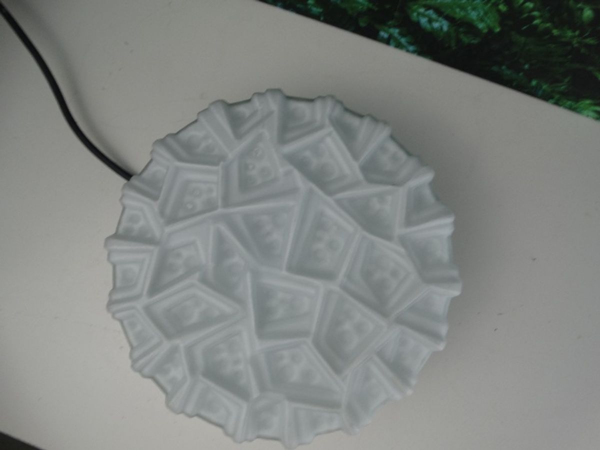 Melkglas Plafondlamp Met Reliëfpatroon image 5