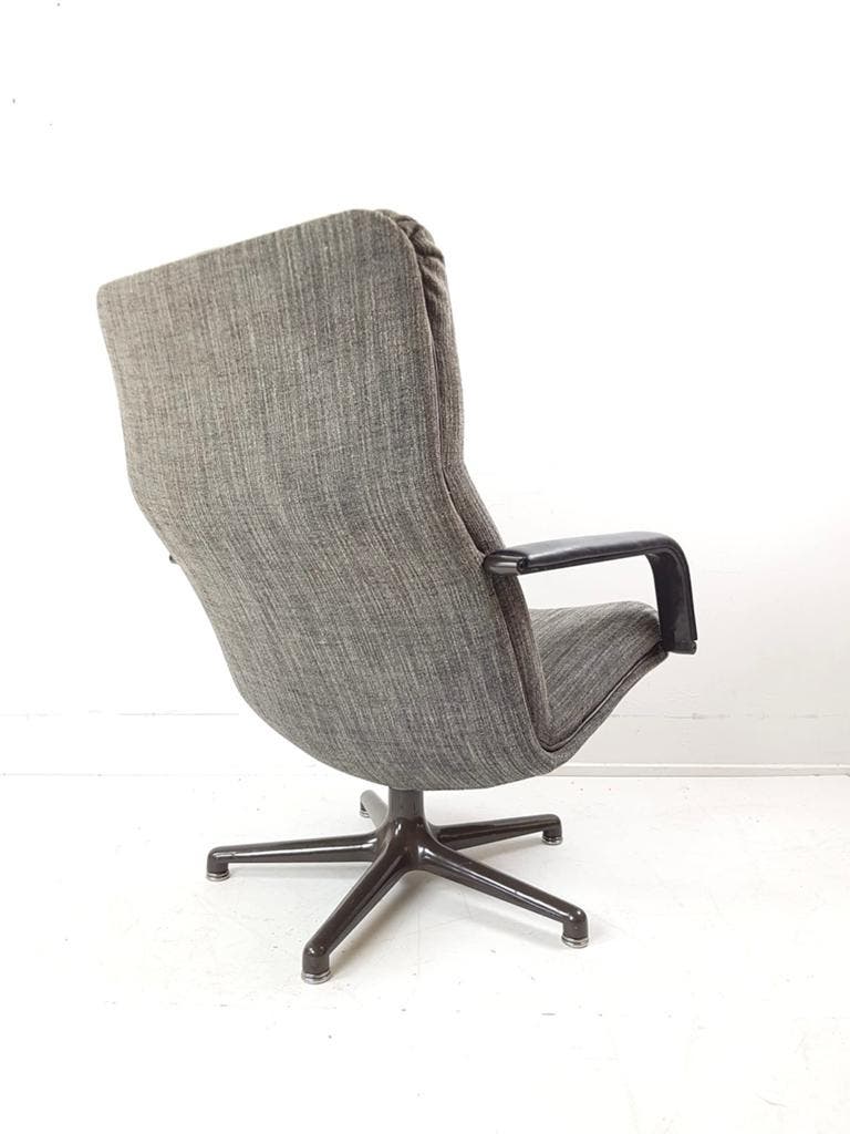 Artifort Draaifauteuil Grijs Bruin F154 Vintage Bureaustoel image 4