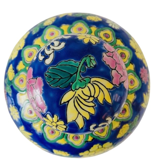 Mid-century Vintage Oosterse Gemberpot Polychroom Keramiek 1950’s image 6