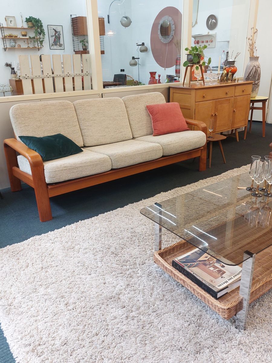 Vintage Deens Design Drie-zits Bank Teak 70s image 2