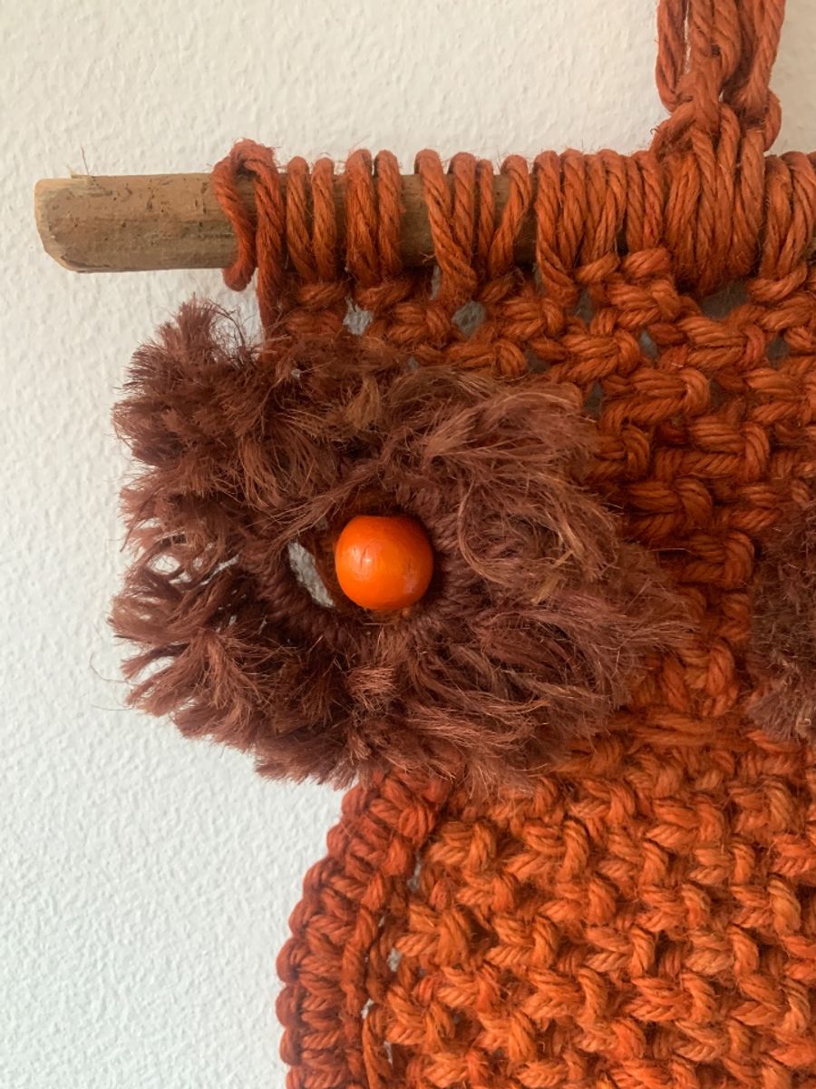 Vintage Seventies Macramé Handmade Uil image 5