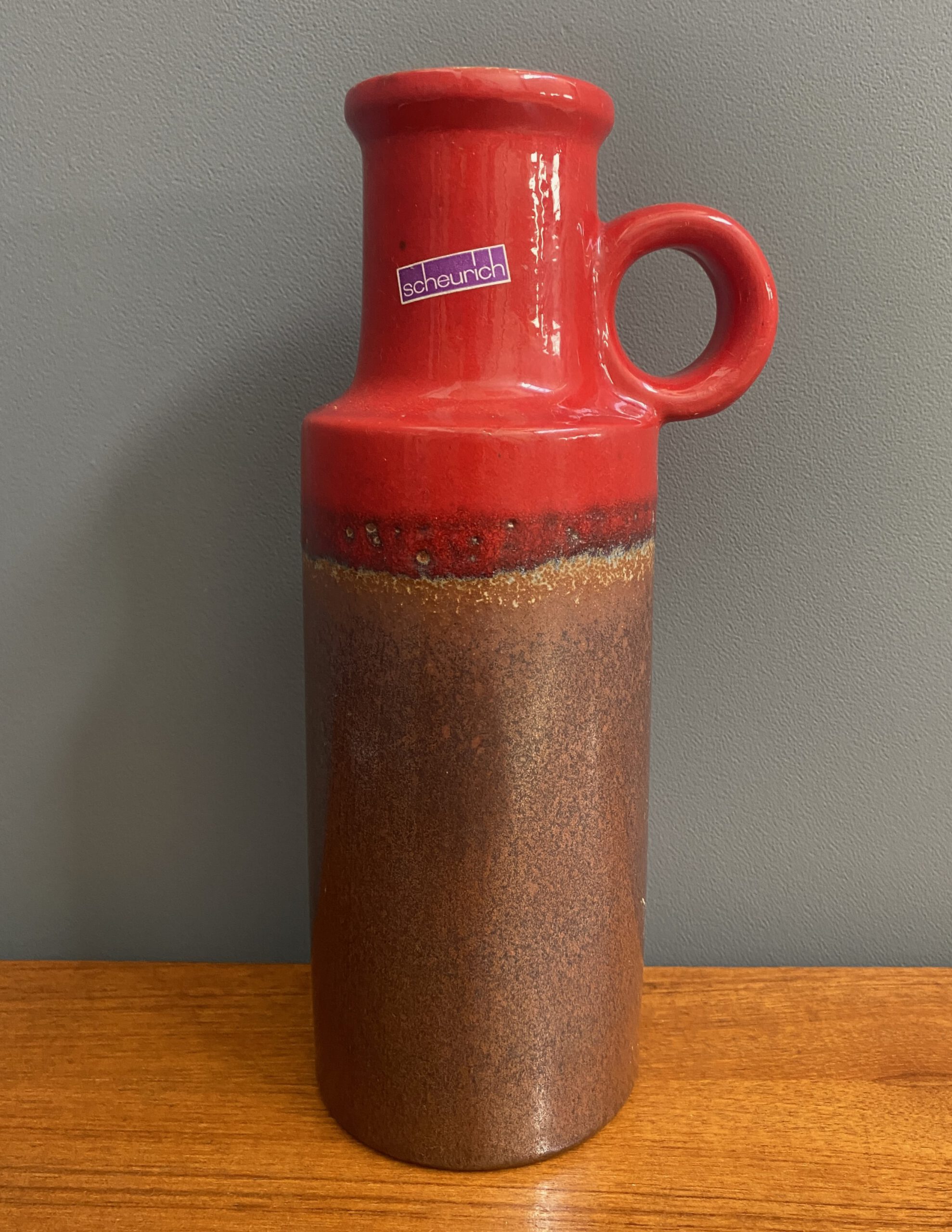 Scheurich Vase Model 401-28 In Red And Brown Wgp image 5