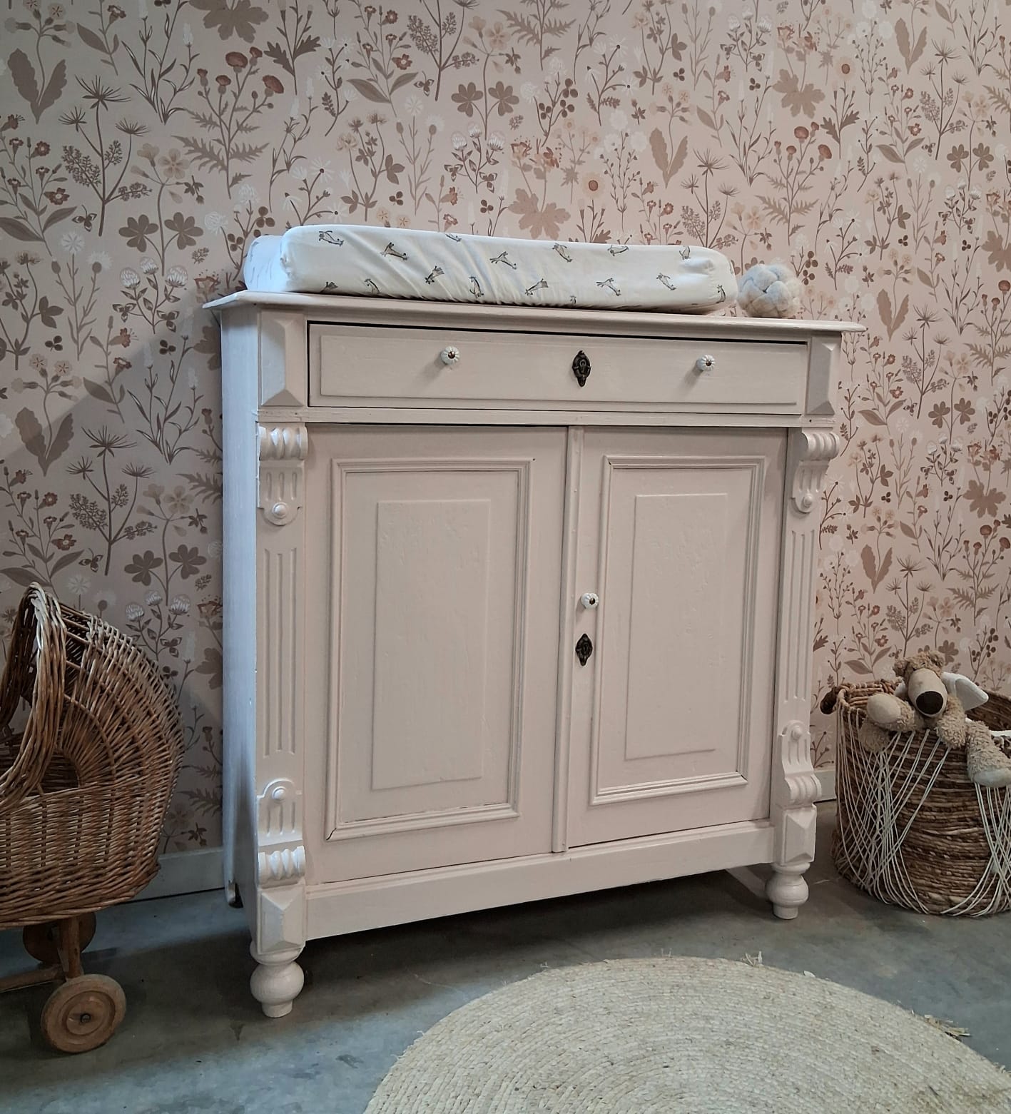 Vintage Brocante Biedermeiercommode Dressoir Speelgoedkast Hout Uniek “sophia” image 7