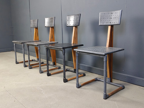 Vintage Industrial Chairs, 1970s - Set Of 4 image 6