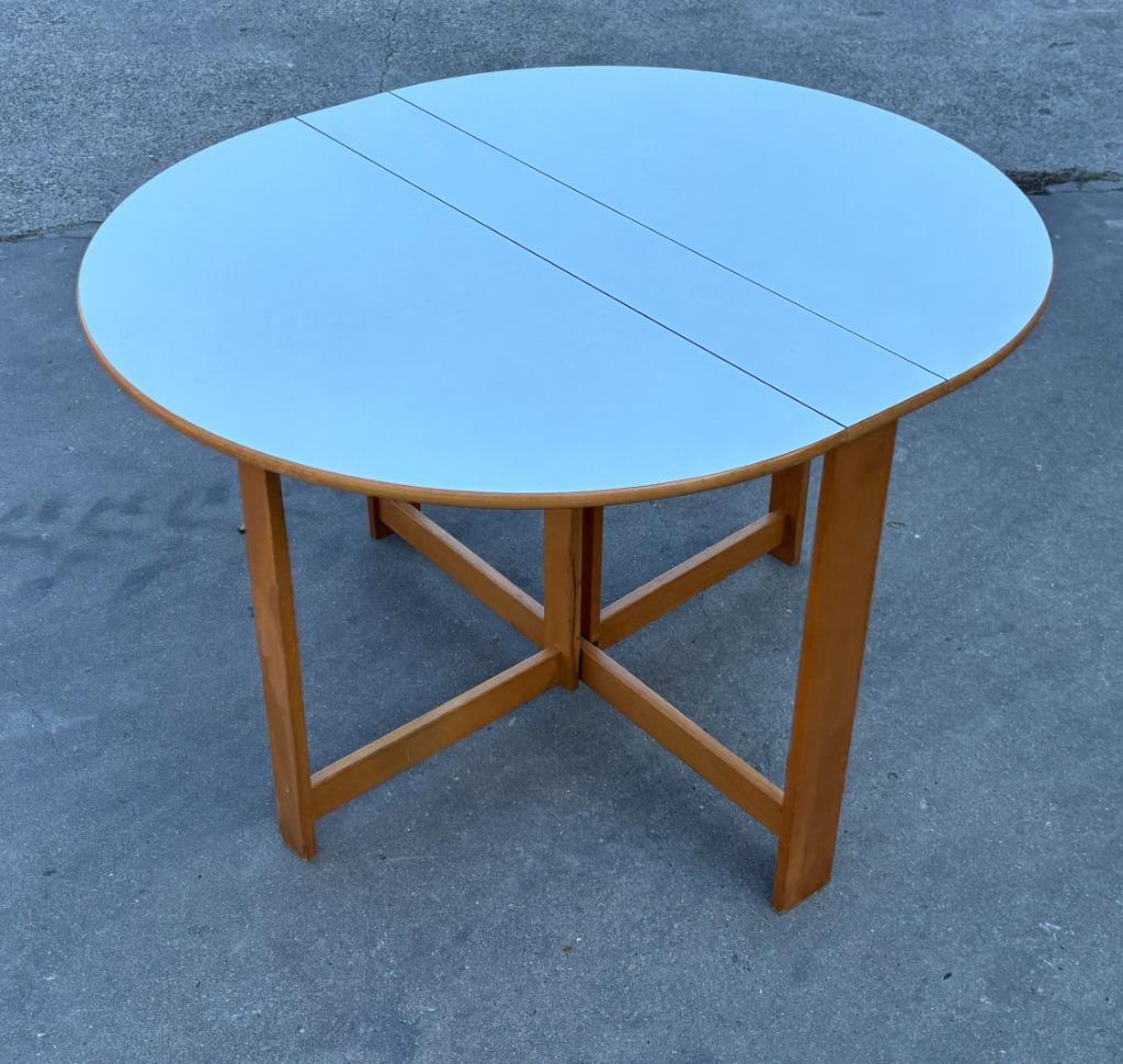 Vintage Ronde Scandinavische Opklapbare Eettafel Design image 5