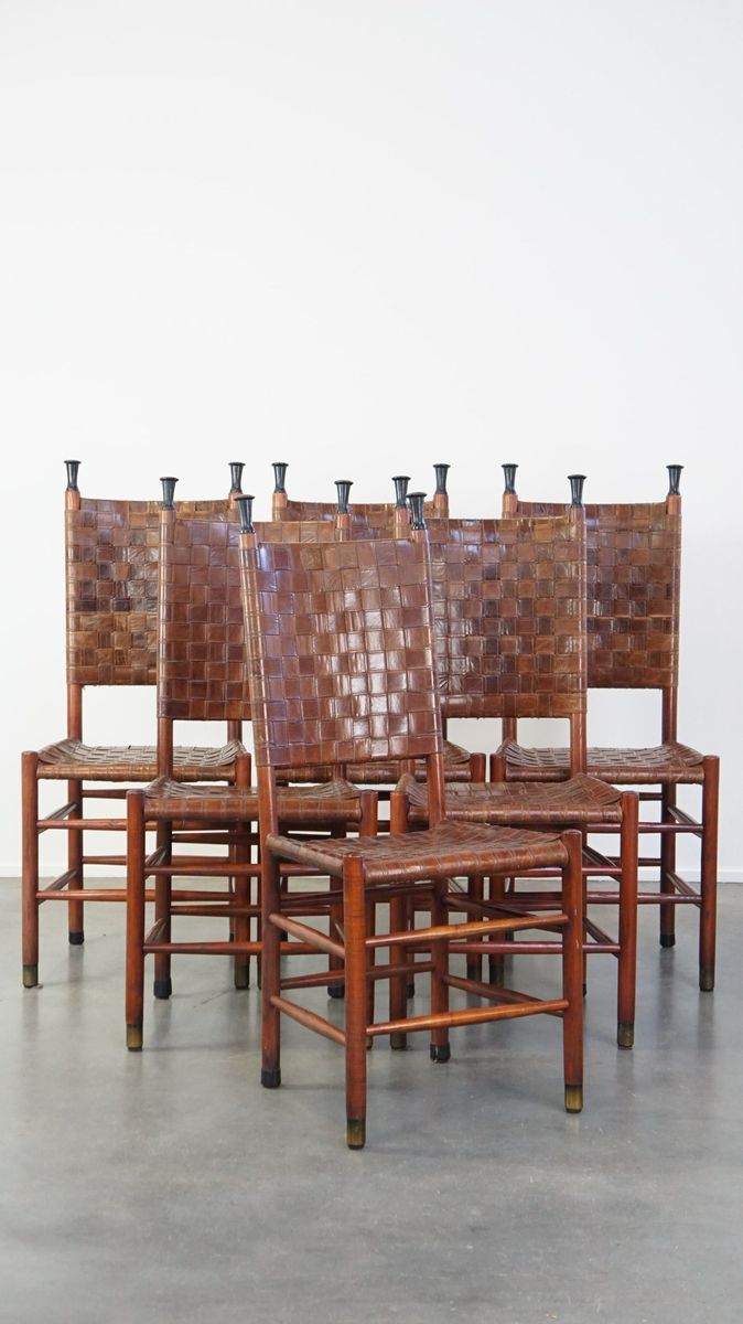 Prachtige Design Set Van 6 Eetkamerstoelen En Uitschuifbare Eetkamertafel Van Schuitema image 3