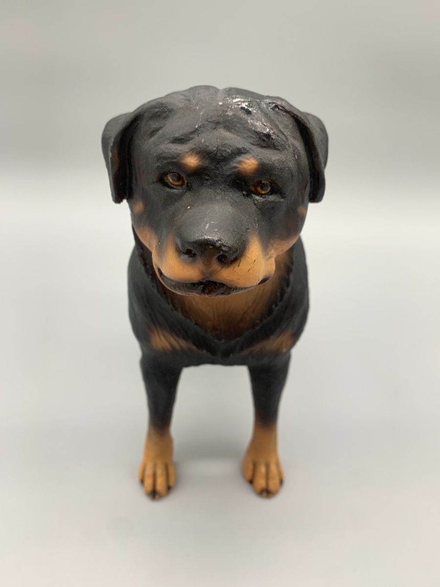 Vintage Beeld Rottweiler Handbeschilderd Italië image 2