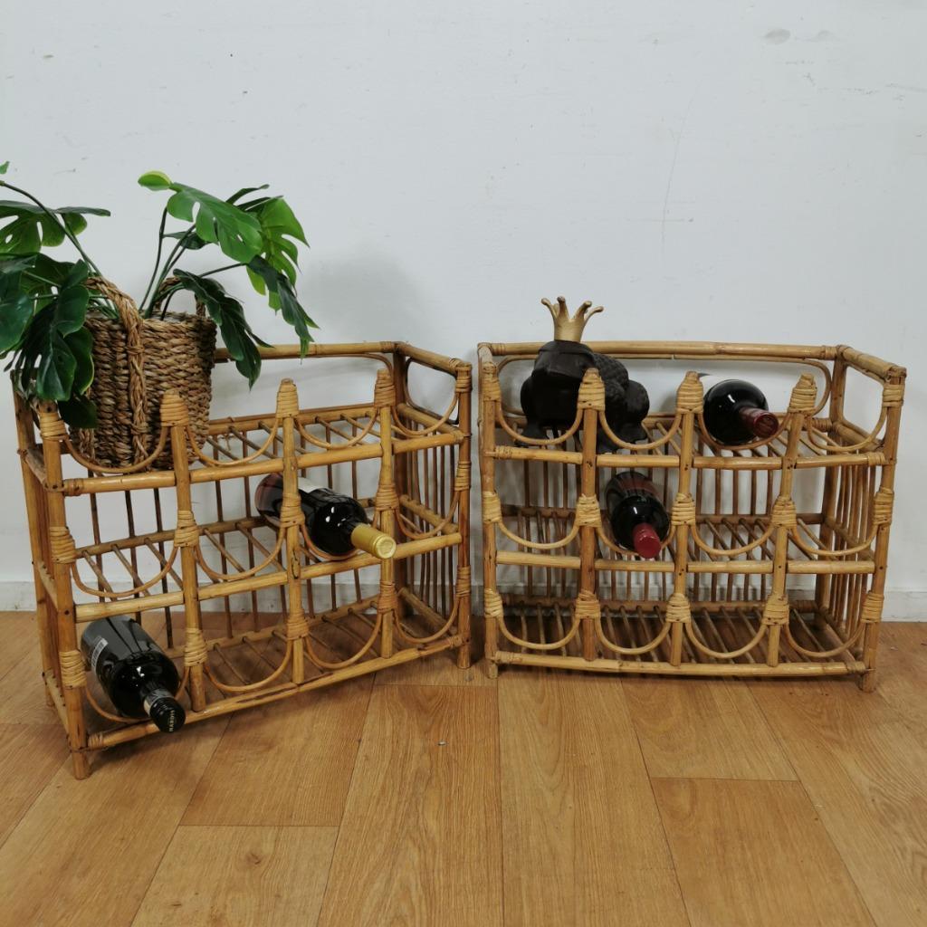 Set Vintage Rotan, Rattan Wijn Rekjes Wijnrek 24102413 image 2