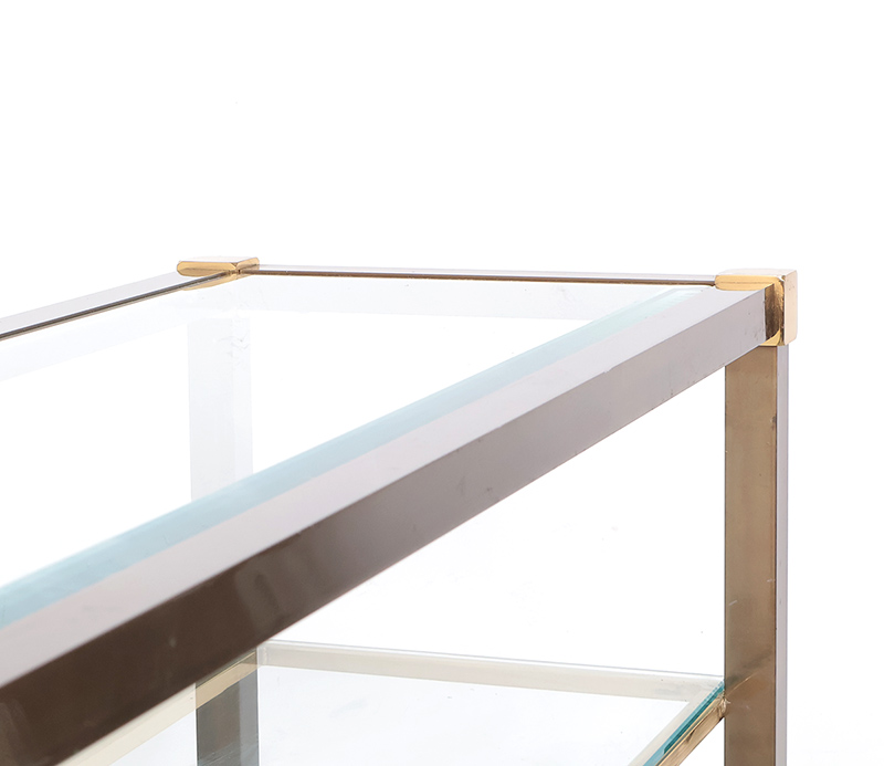 Messing En Glas Consoletafel, 1970s image 9