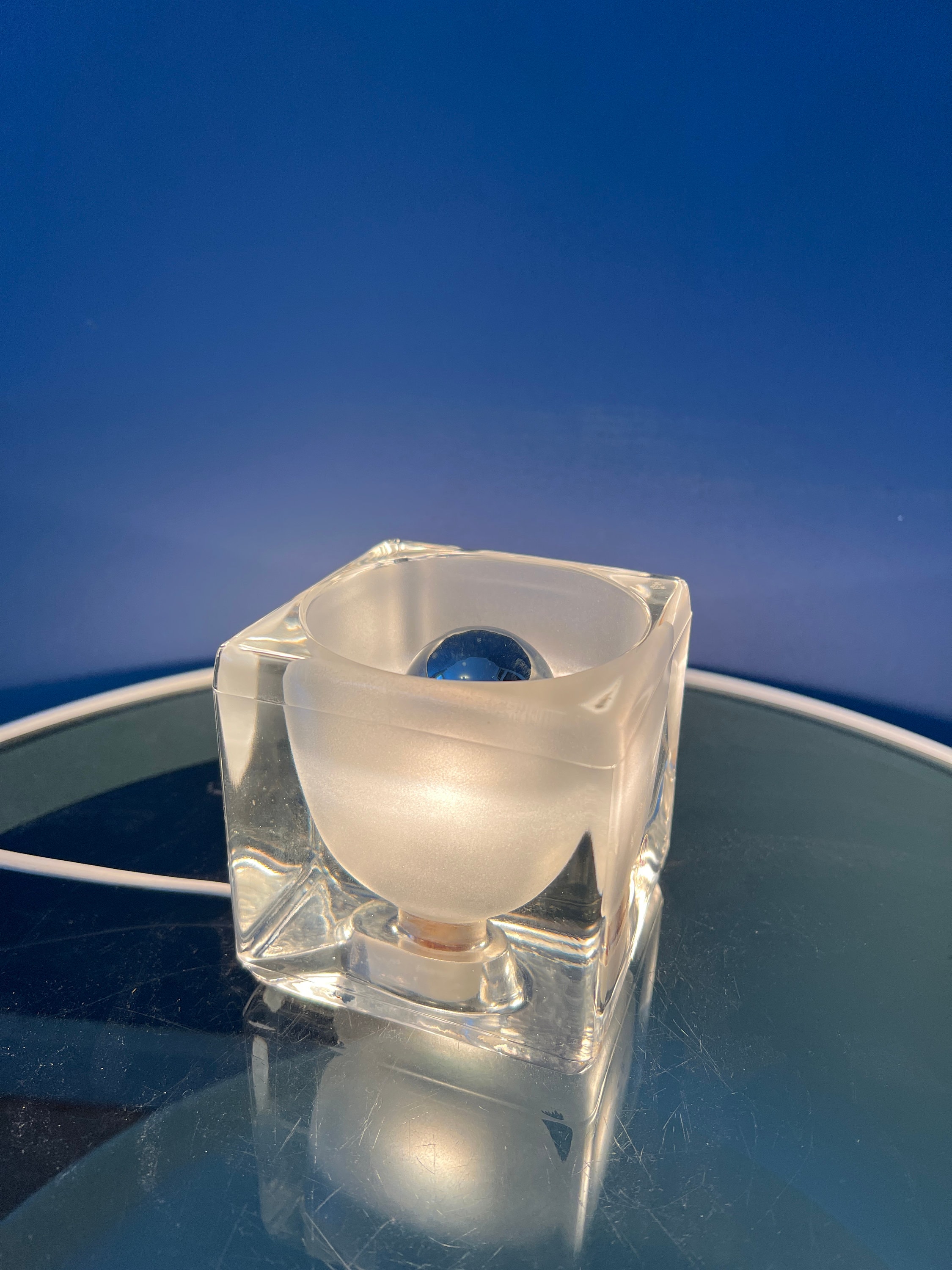 Mid Century Peill & Putzler 'ice Cube' Kubus Glazen Tafellamp image 4