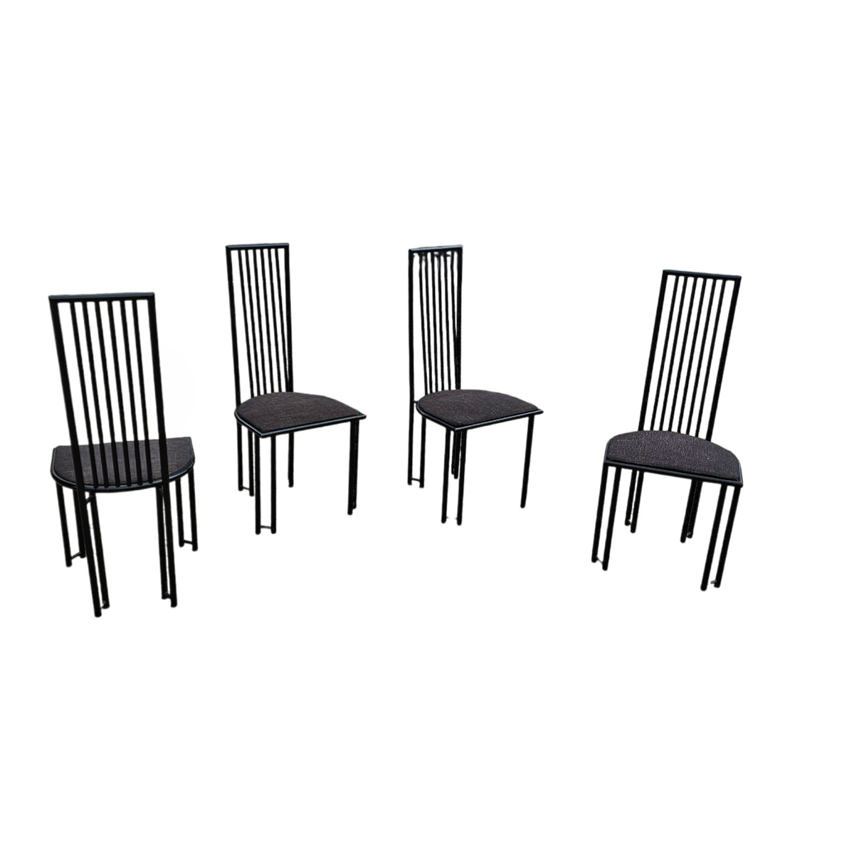 4 X Postmodern Chair / Metal Frame / 1980s image 2