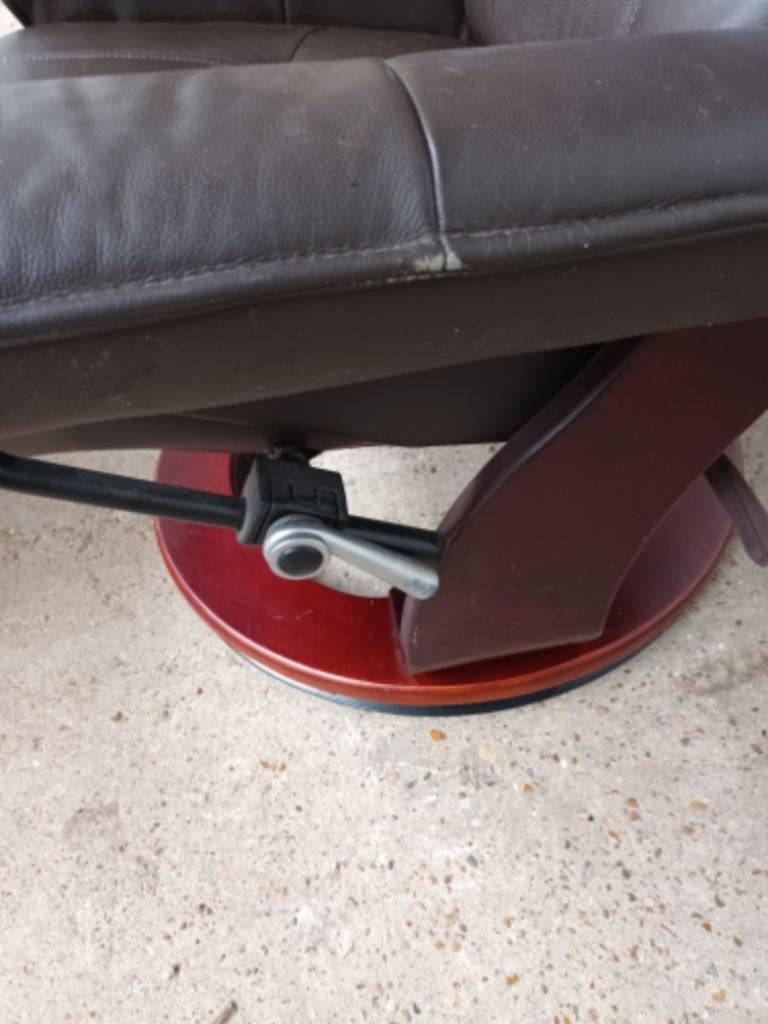 Verstelbare Leren Relaxfauteuil Met Voetenbank image 7