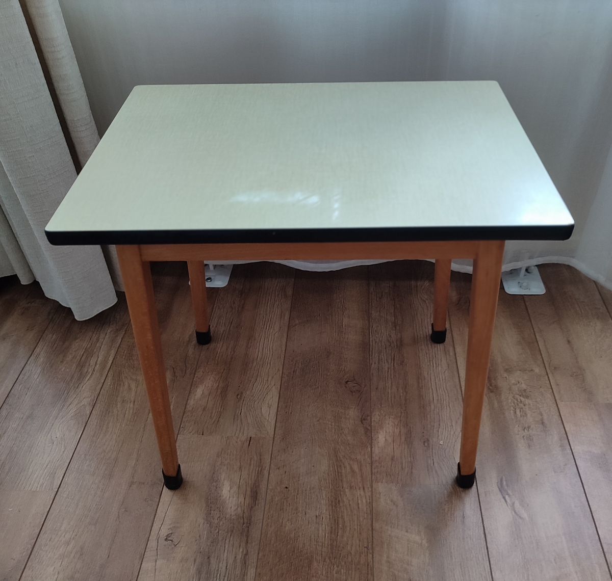 Vintage Houten Formica Tafel Bureau Tafeltje Kind Tiener Tv image 2