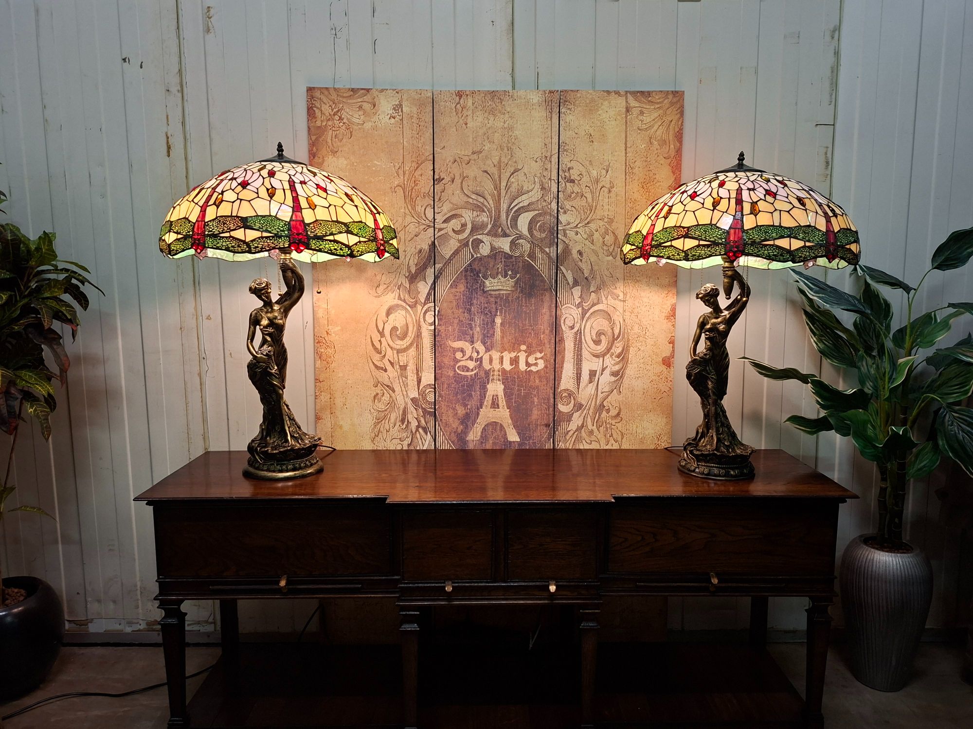 Klassieke Handgemaakte Tafellampen Met Sierlijke Lampenvoet Dragonfly image 2