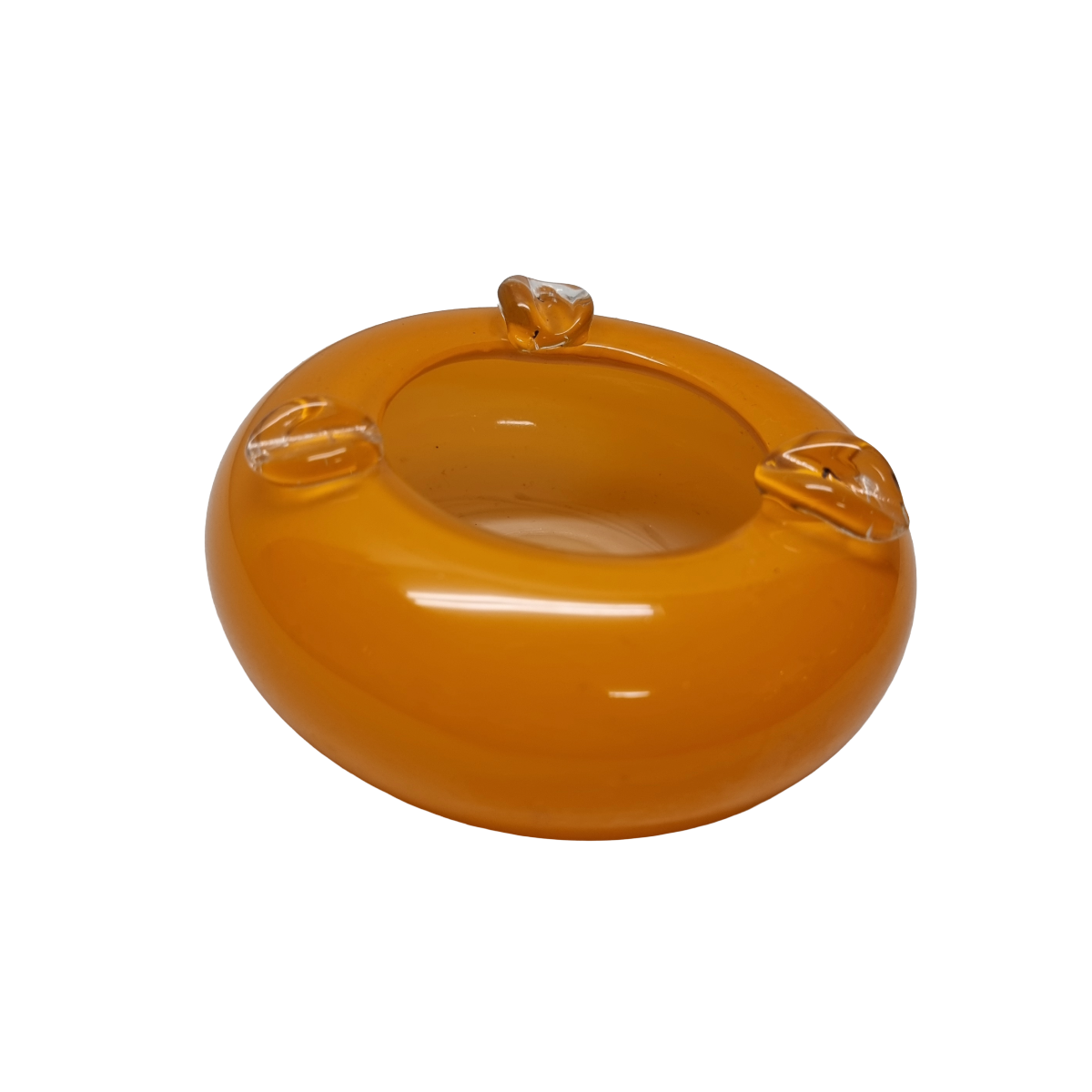 Vintage Oranje Glazen Asbak image 5