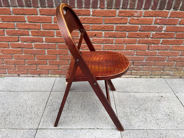 Thonet Cosmos B751 Klapstoel. Zeldzaam Krokodillenreliëf. image 6