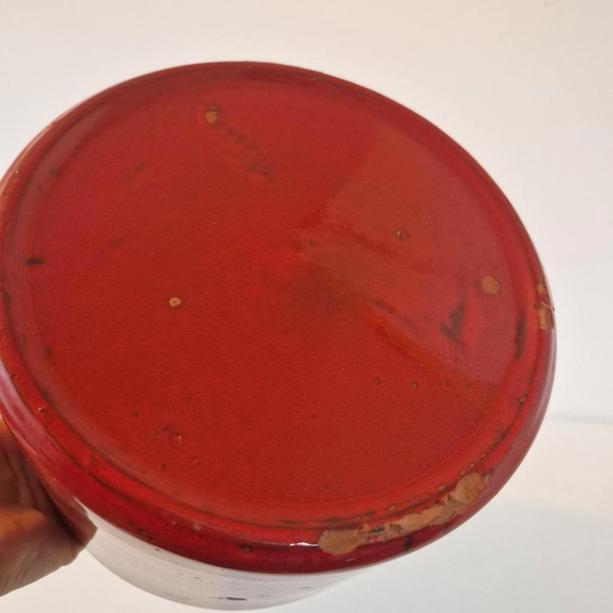 Vintage Bloempot Rood Oranje Keramieke Pot image 7