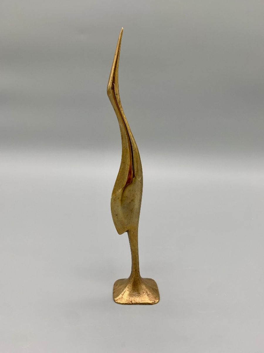 Messing Kraanvogel Op Voet image 3
