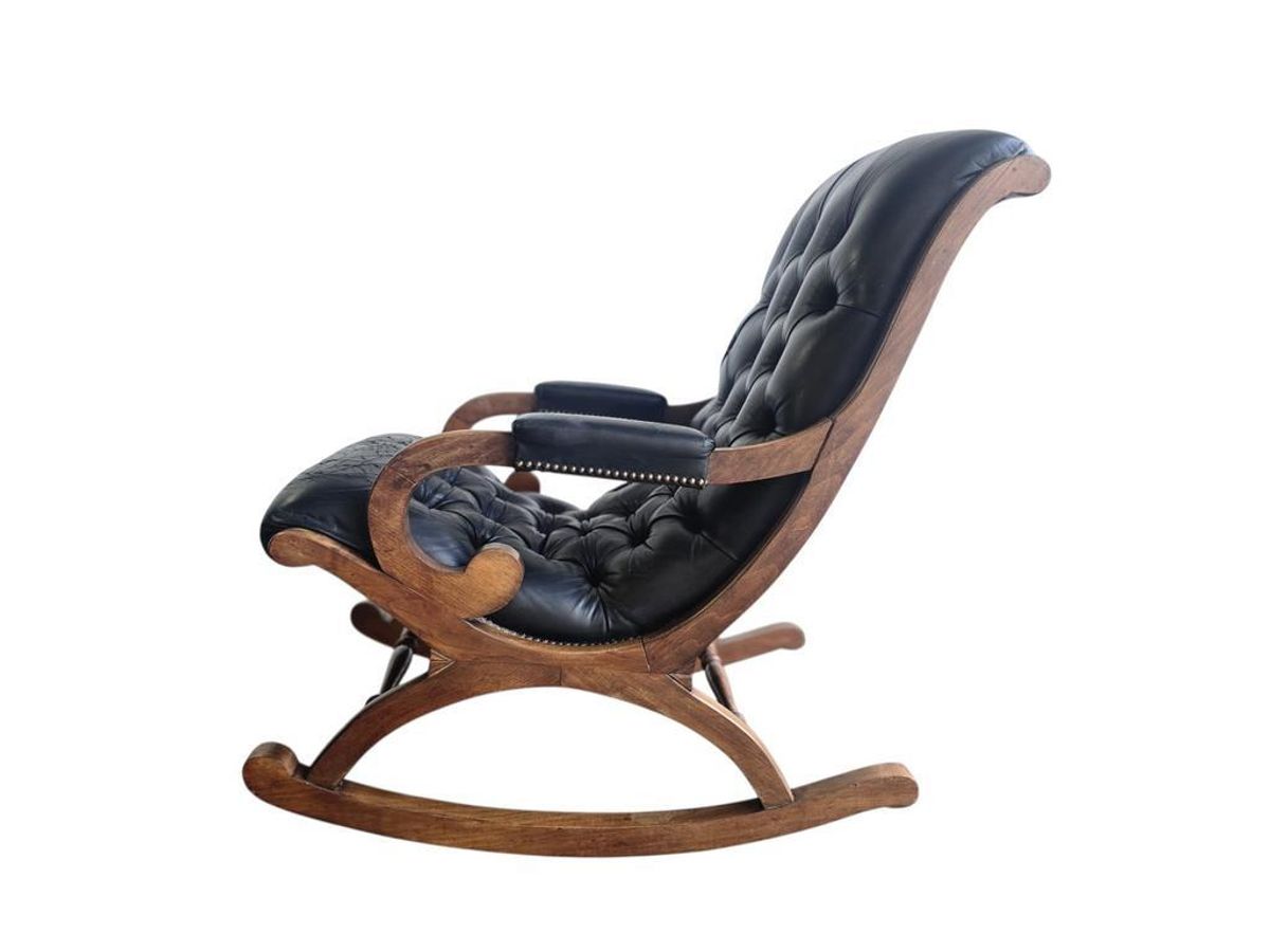 Vintage Chesterfield Fauteuil / Schommelstoel / Loungestoel image 4