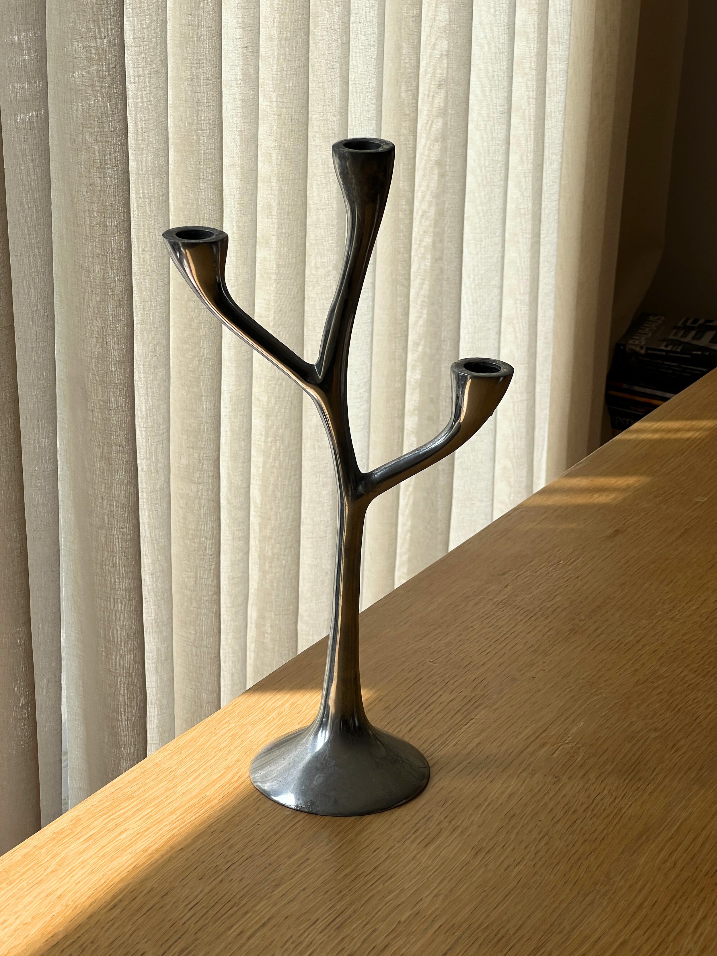 Vintage Italian Branch Aluminum Candlestick image 2