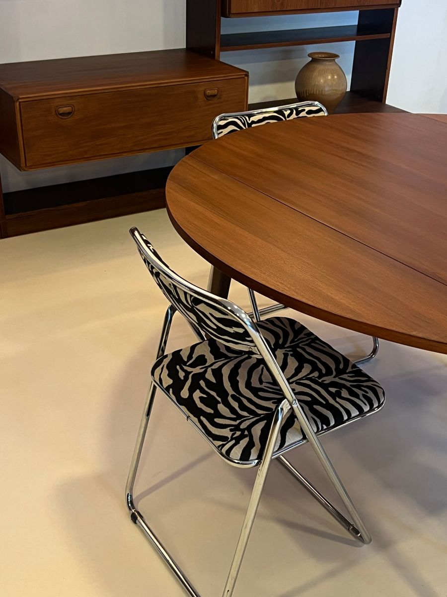 Set Of 4 Vintage Zebra Print Folding Chairs image 2