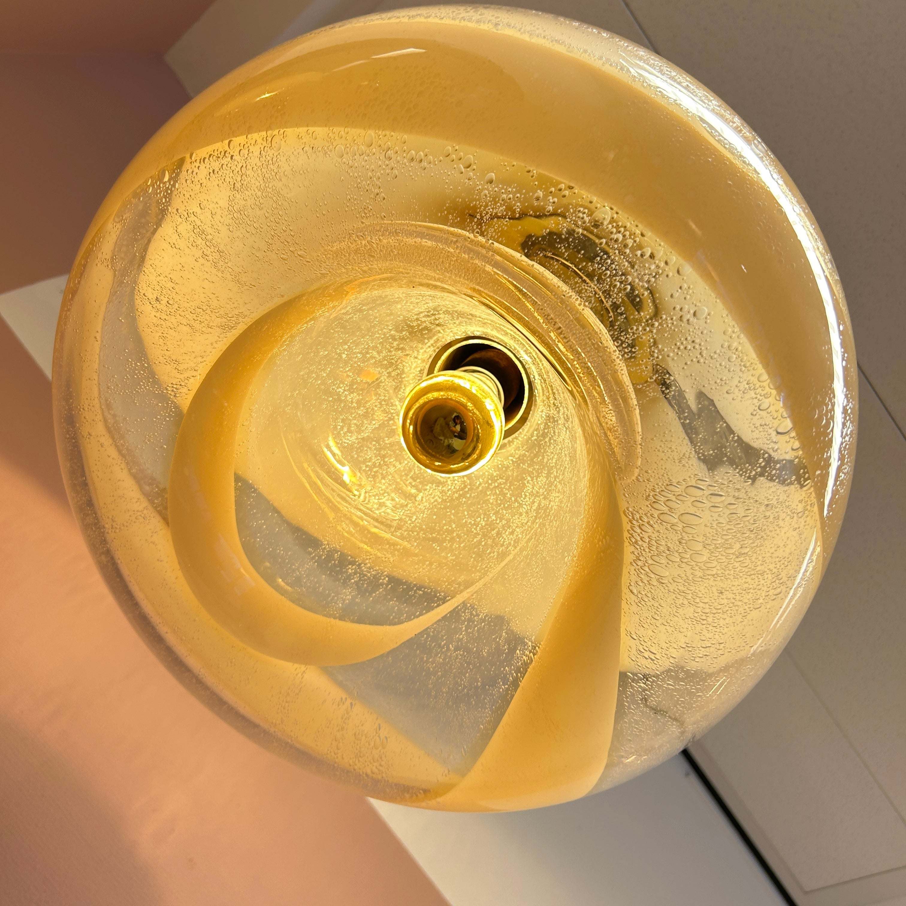 Italian Murano Glass Swirly Donut Hanging Light image 12