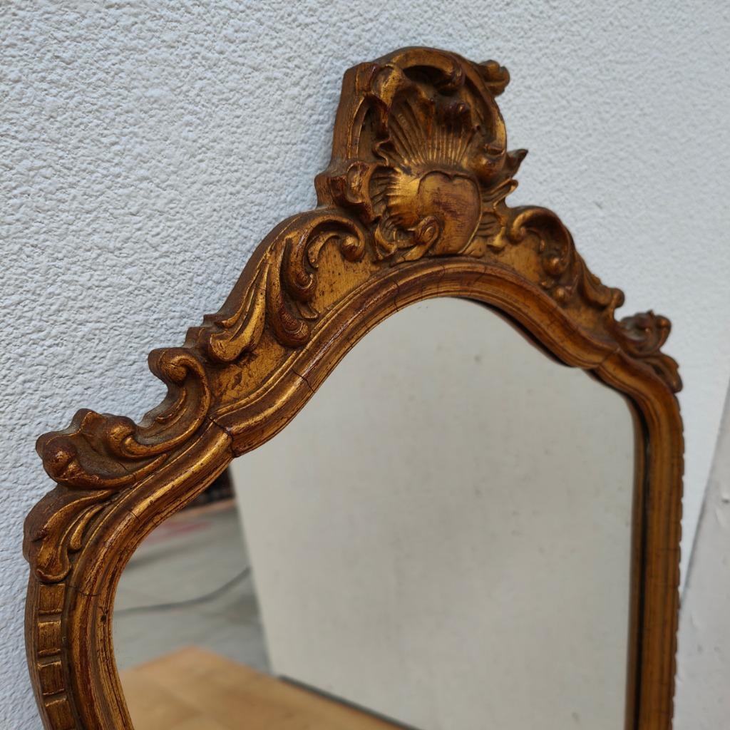 Vintage Goudkleurige Hollywood Regency Barok Rococo Spiegel Kuifspiegel 5 image 8