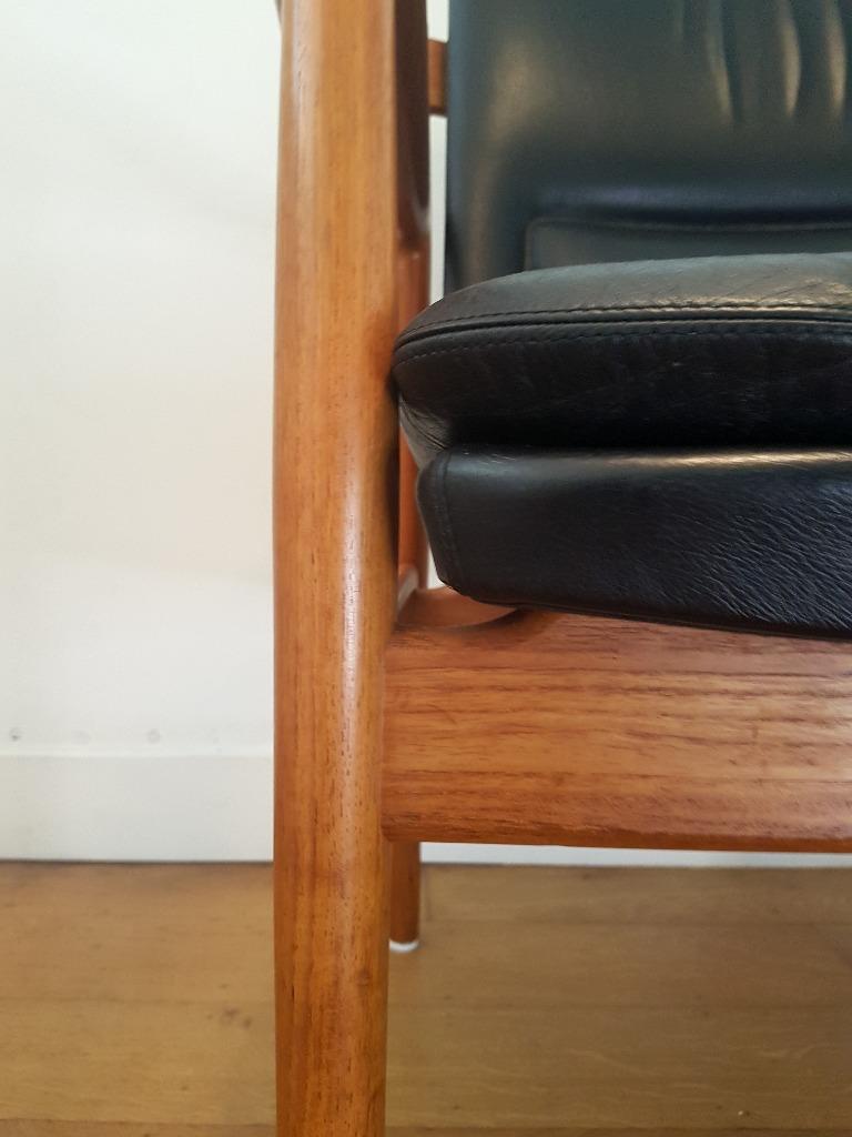 Vintage Arne Vodder 341 Fauteuil In Teak En Leer image 15