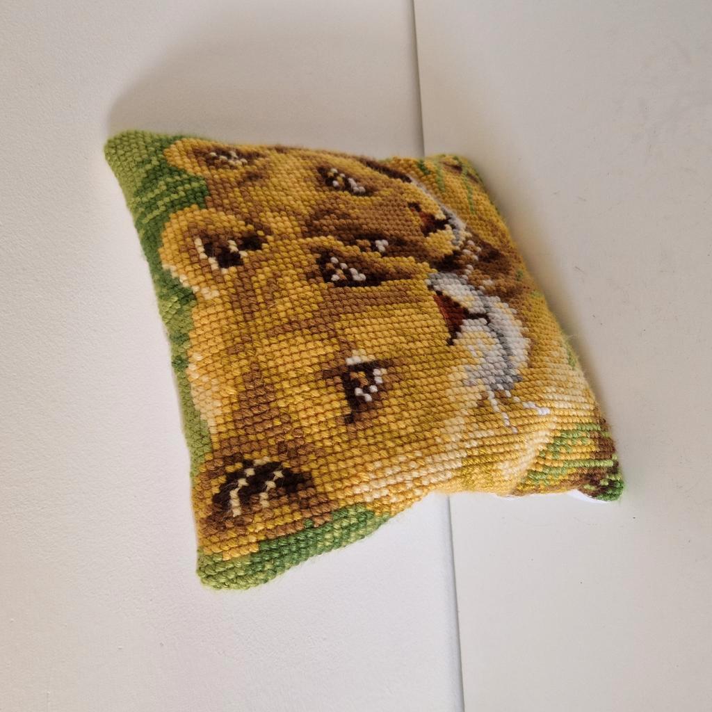 Retro Kussen Wollen Kussen Geborduurd Kussen Leeuwen Leeuw image 3