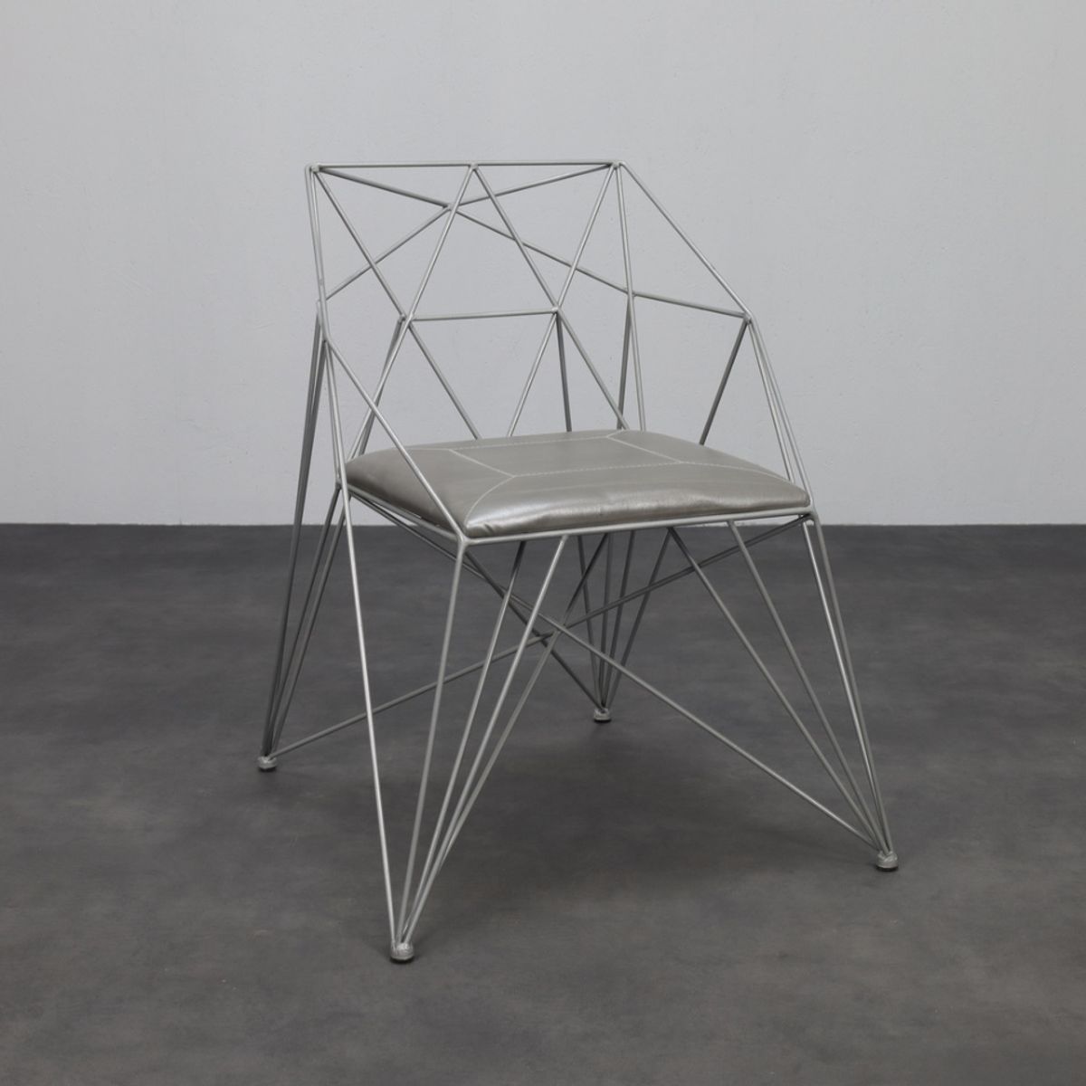 4x Geometric Wire Frame Dining Chairs, Rare image 8
