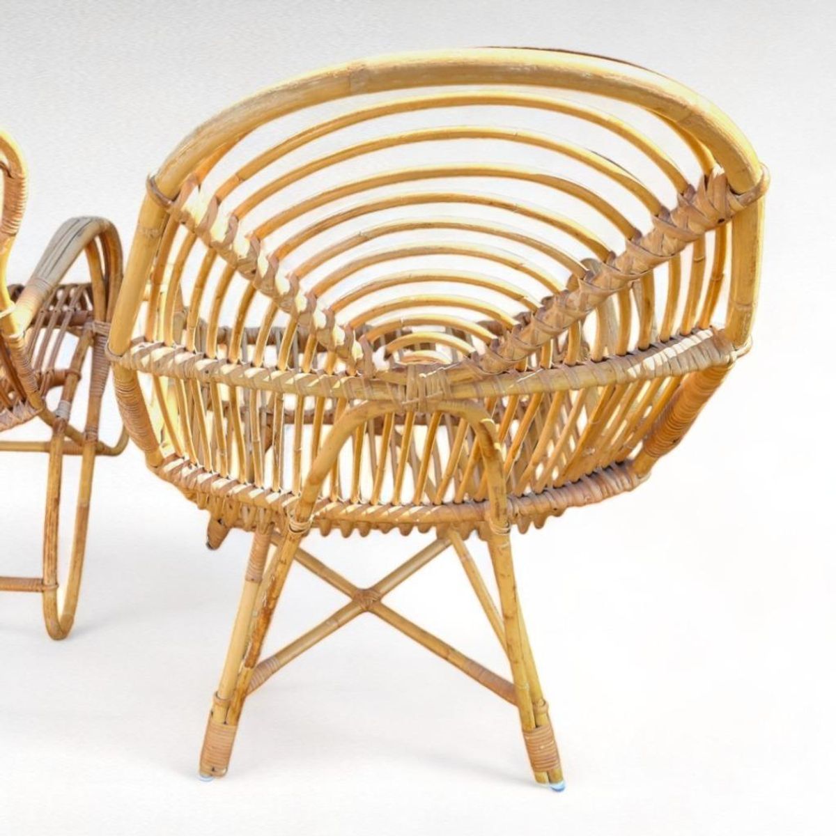 Vintage Design Rotan Fauteuil , Rohé Noordwolde, 1960s image 3